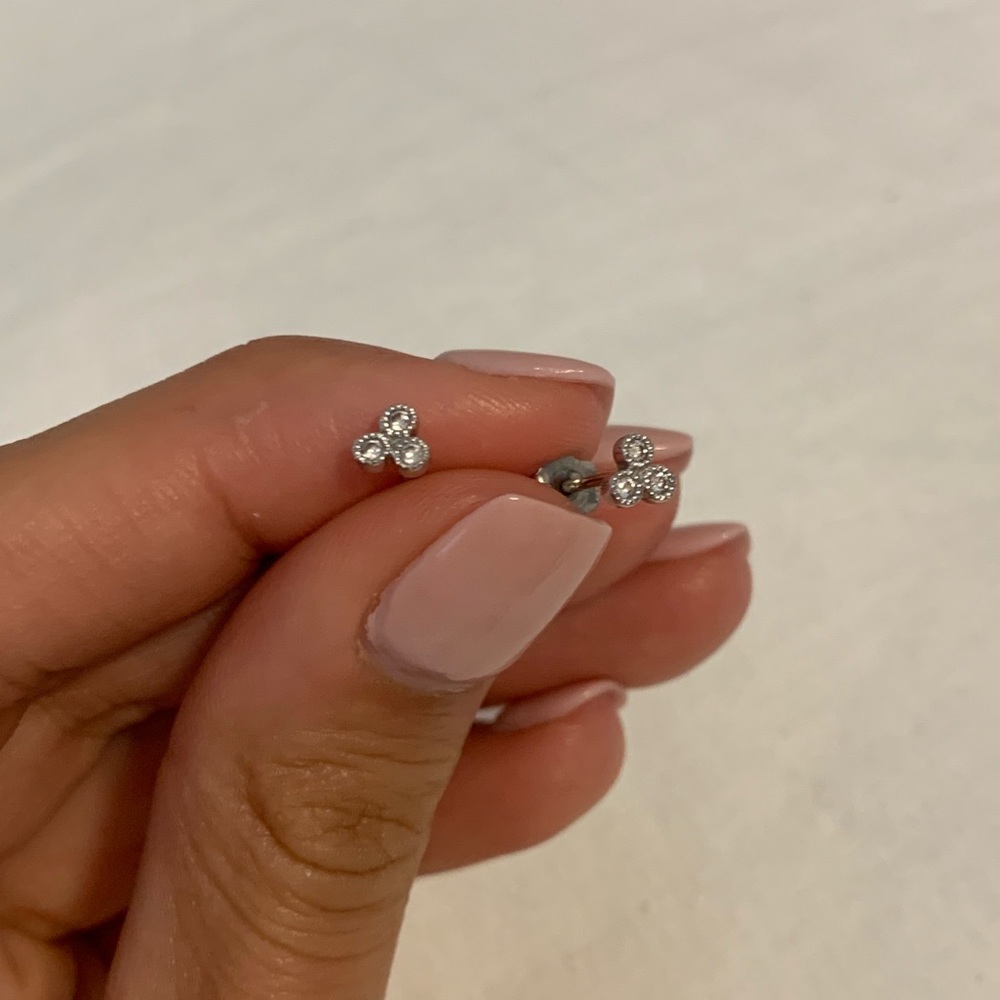 Jacquie Aiche 3 Diamond Bezel Cluster Studs (pair)